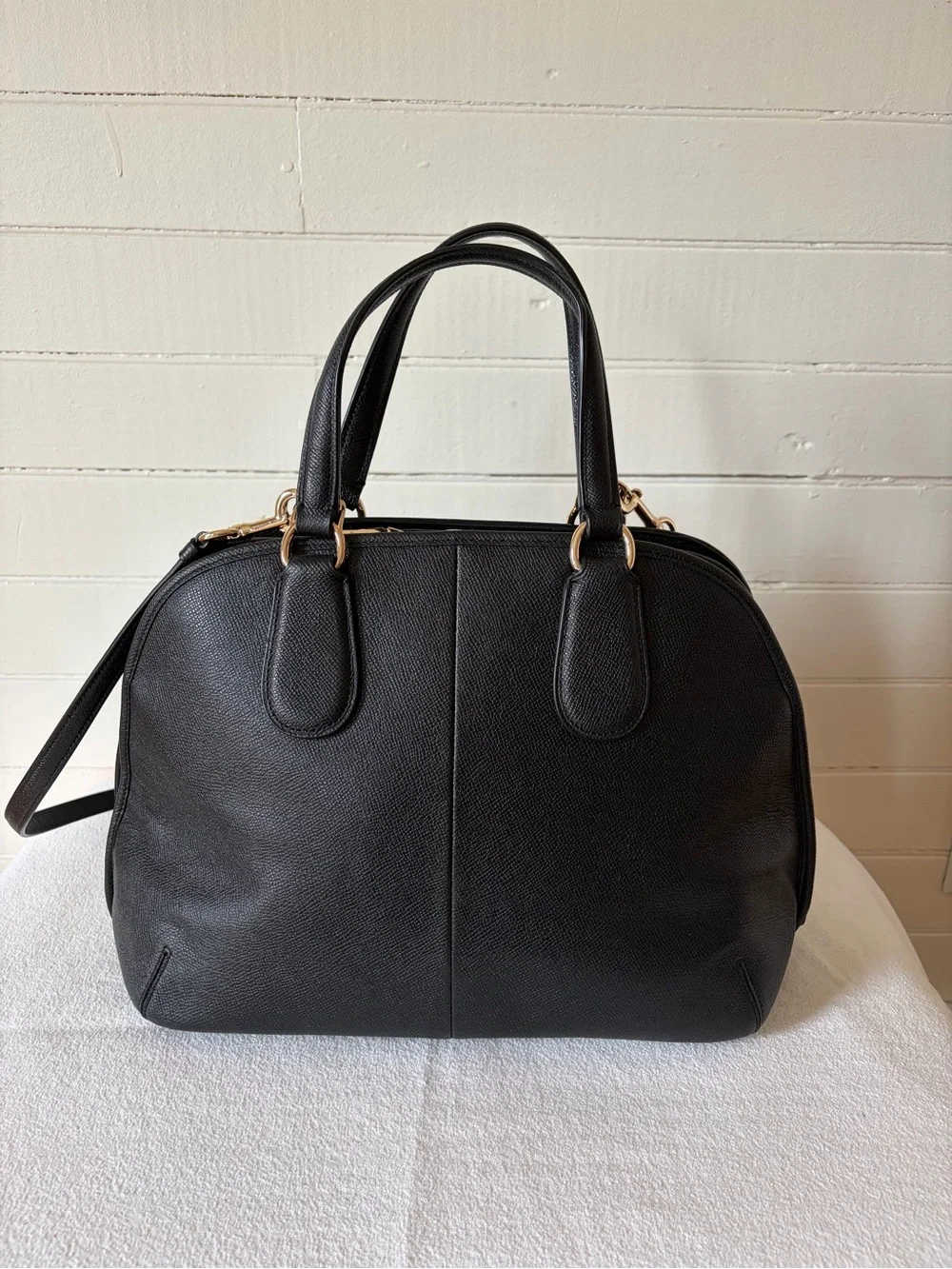 COACH Prince Street Satchel Black Leather Bag